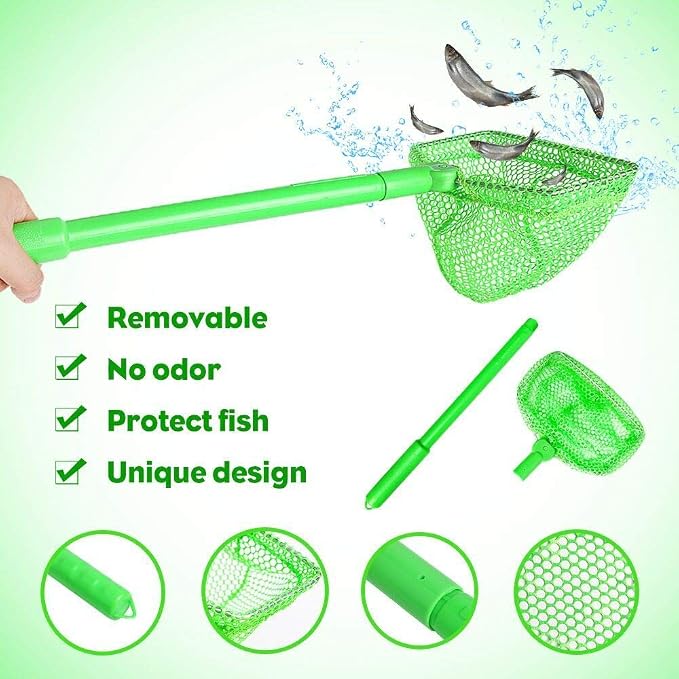 Fishing Net, TSYAN Bug Net Catching Crab Insect Nets Beach Toys Floating Bait Butterflies Colorful Nets for Kids Outdoor Playing 16 inches