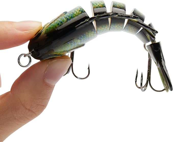 BASSDASH SwimPanfish Multi Jointed Panfish Bluegill Swimbaits Hard Topwater Bass Lures Fishing Lure Crank Saltwater 3.5in/0.85oz