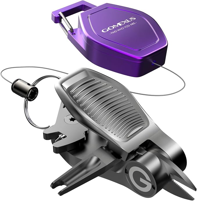 GOMEXUS Sharkbite Fishing Line Cutter with Retractors and Fishing Knot Tying Tool and Hook Eye Cleaner, Fly Fishing Nippers