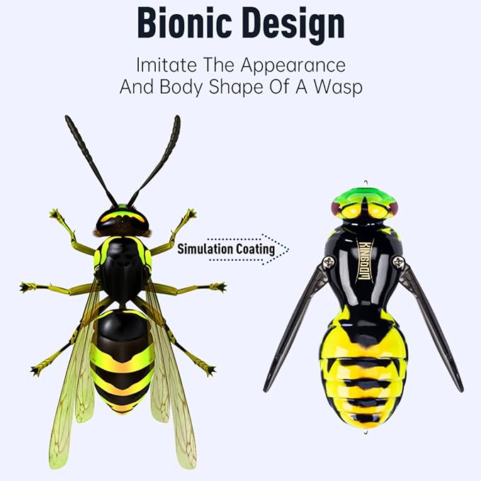 Kingdom Wasp Craw Bait Insect Bionic Floating Fishing Lures Swimbaits Hard Artificial Baits Lure for Freshwater and Saltwater Bass Carp Pike Walleye Fishing ABS Material Carbon Steel Three Book Hook