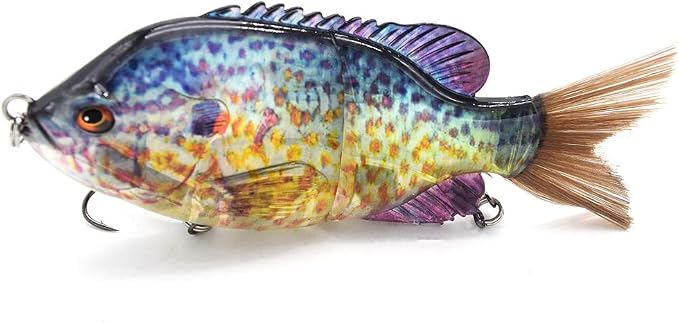 5.9in Multi Jointed Swimbait Fishing Lures Bait,2 Segment Big Giant Sinking Fishing Bass Lures,Crankbaits Swimbaits with Treble Hook