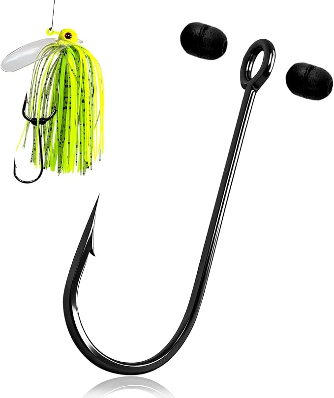 FishTrip 50/100pcs Trailer Fishing Hooks, High Carbon Steel Bass Trailer Fish Hooks Pair with Spinnerbait, Buzzbait, Flipping Jig, Jig Head for Bass Fishing Freshwater