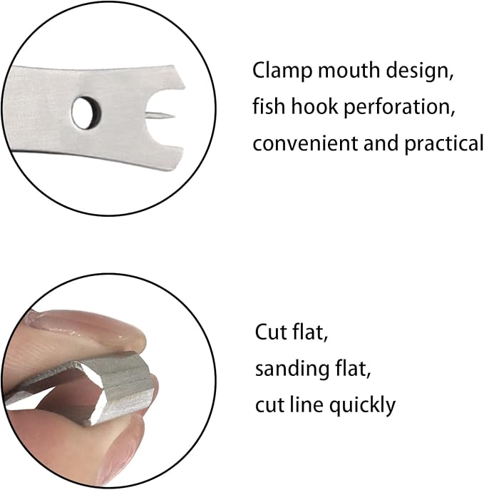 3 Pcs Fishing Line Cutter Nipper Set with Hook Eye Cleaner, Stainless Steel Fly Fishing Line Clippers, Multi-Purpose Cutting Tool for Braid/Mono, Sharp Cutting Nipper Accessories