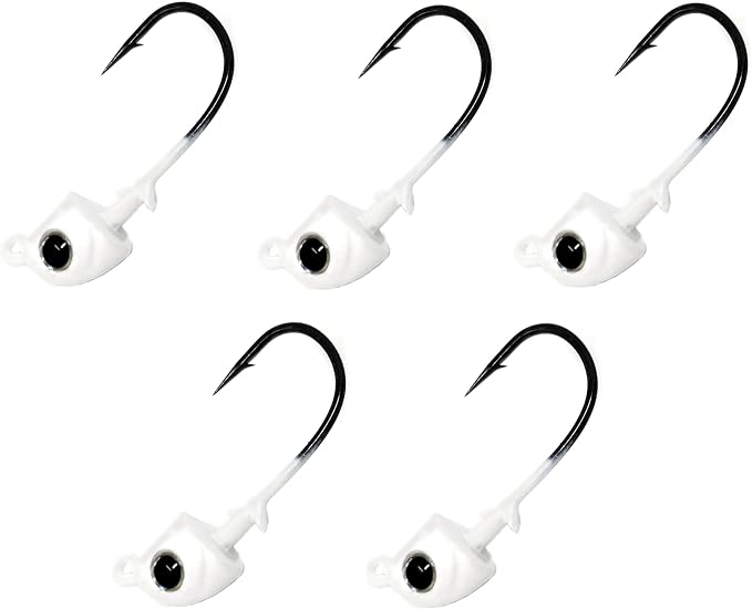 Reaction Tackle Tungsten Swimbait Jig Heads - 3D Realistic Eyes Attract Bass and More- Swim Bait Jig Head Fishing Hooks for use with Freshwater or Saltwater Fishing Lures (5-Pack)
