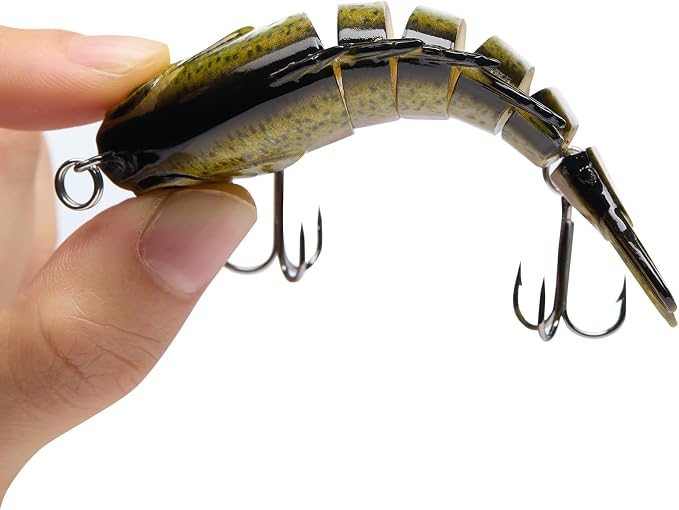 BASSDASH SwimPanfish Multi Jointed Panfish Bluegill Swimbaits Hard Topwater Bass Lures Fishing Lure Crank Saltwater 3.5in/0.85oz