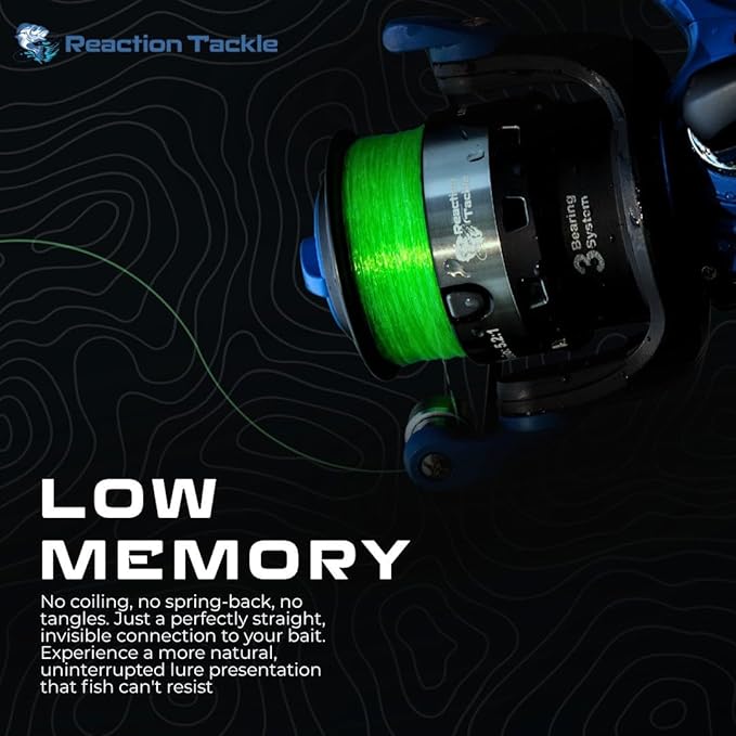 Reaction Tackle Monofilament Fishing Line - Premium Nylon Mono Line, Strong & Abrasion-Resistant, Low Memory for Smooth Long Casts - Freshwater & Saltwater