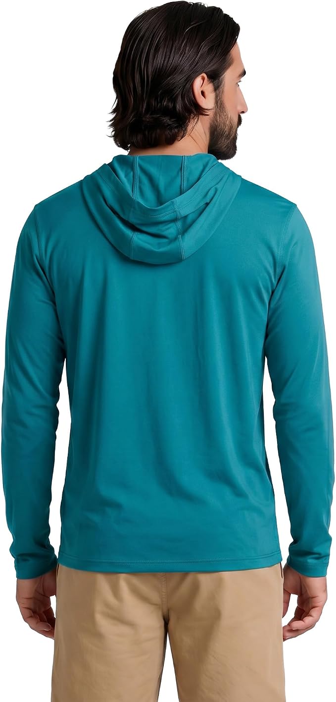 Reel Life UV Long Sleeve Hoodie – Jax Beach Mens Long Sleeve Sun Protection Shirts with Hood