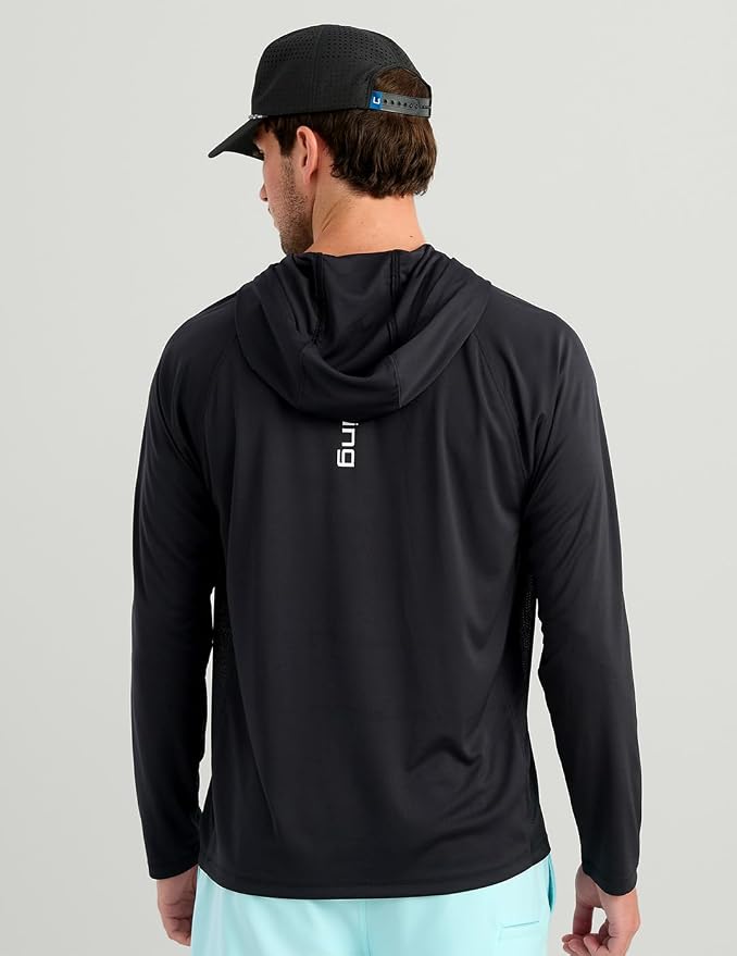 HUK Mens Pursuit Vented Long Sleeve Hoodie, Fishing Shirt with Hood