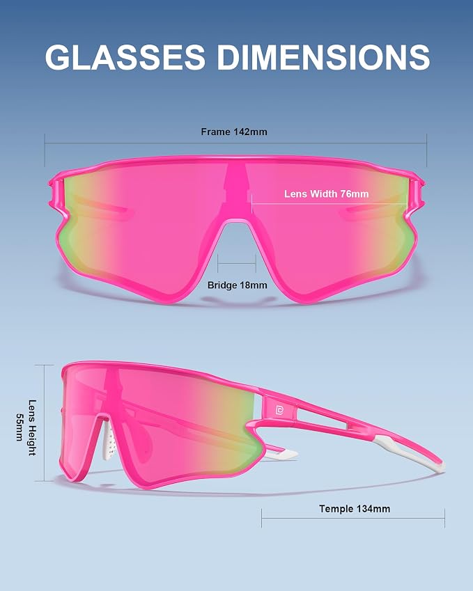 DUCO Polarized Sports Sunglasses for Men Women: UV400 Protection 24g Wrap Around Glasses for Baseball Running Hiking DC0023
