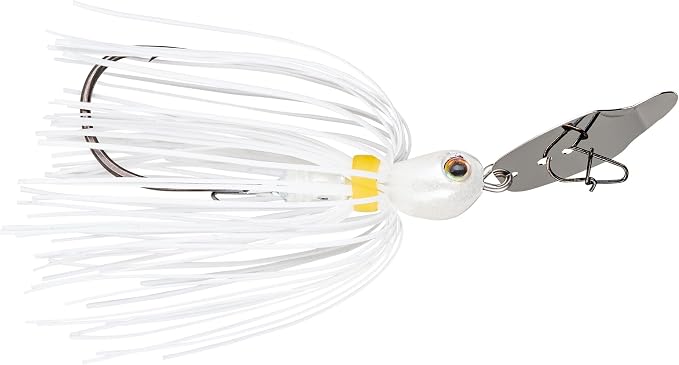 Strike King Thunder Cricket Fishing Lure, Vibrating Swim Jig, Silver Blade, 4/0 Jungle-Style Flipping Hook