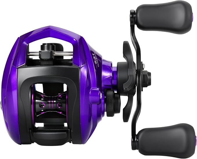 Sougayilang Baitcasting Fishing Reel, 8:1 High Speed Gear Ratio Super Smooth and Powerful Low Profile Baitcaster Reel with Maganic Brake System for Freshwater,Saltwater