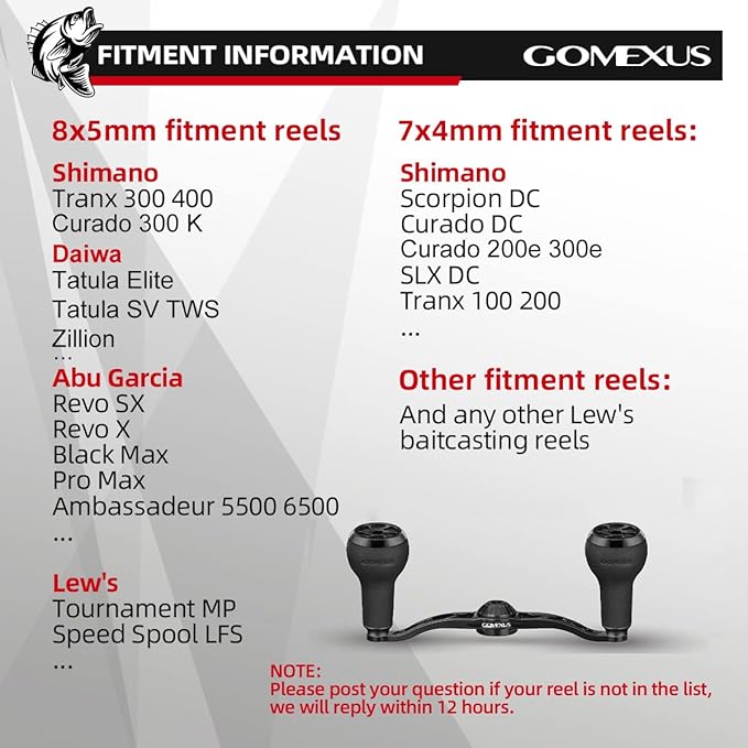 GOMEXUS Power Handle Compatible for Shimano SLX Tranx Daiwa Tatula Zillion Abu Garcia Revo 13 Fishing Baitcasting Reel Carnk Replacement Parts | Bass Fishing