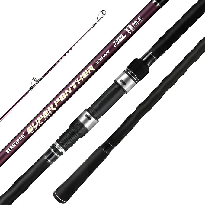 BERRYPRO Surf Spinning Rod Surf Casting Fishing Rod Carbon Fiber Travel Fishing Rod (9'/10'/10'6''/11'/12'/13'3'')