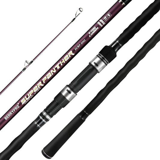 BERRYPRO Surf Spinning Rod Surf Casting Fishing Rod Carbon Fiber Travel Fishing Rod (9'/10'/10'6''/11'/12'/13'3'')