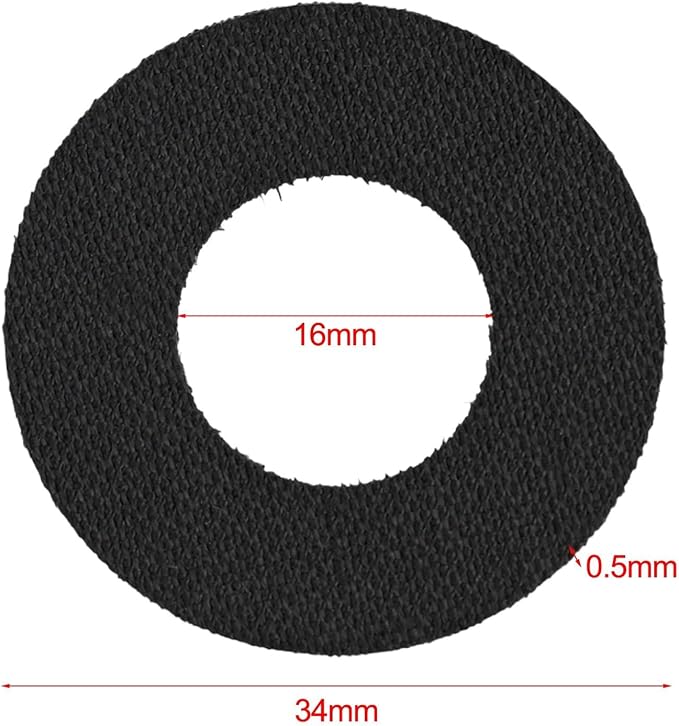 2 Pieces Carbon Fiber Drag Washers For Baitcasting Drum Fishing Reel Brake Pads 31Mm 34Mm Sizes Black High Durability Repair Kit(34mm*16mm*0.5mm)