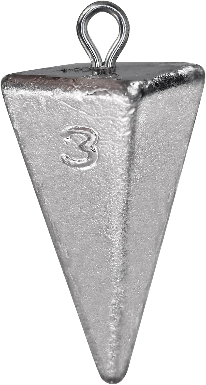 Triangle Fishing Weights 4-Sided Pyramid Sinkers Lead Fishing Weights and Sinkers for Saltwater Ocean Surf 1oz-32oz/2LB