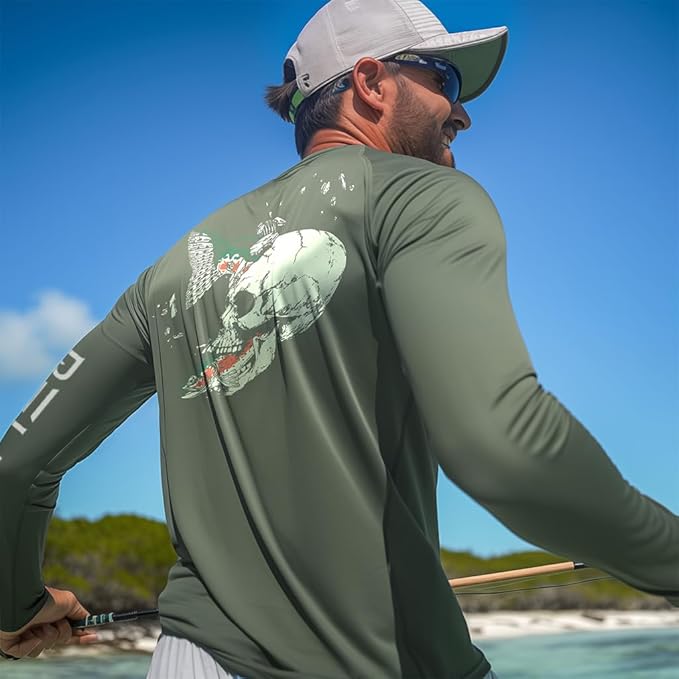 Palmyth Fishing Shirts for Men Long Sleeve UPF 50+ T Shirt Sun Protection Tee