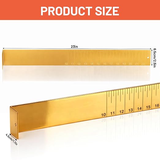 FairySandy 22 Inch Aluminum Fish Measuring Board Ruler Yellow Durable Anti Corrosion Fishing Equipment for Lakes Rivers Ponds Nearshore Saltwater