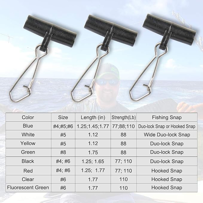 Dr.Fish Sinker Slides for Fishing, Sinker Weight Silder Line Slide Sleeve Swivel Duo Lock Snaps for Saltwater Surf Bottom Fishing Fish Fider Rig Catfish Rig