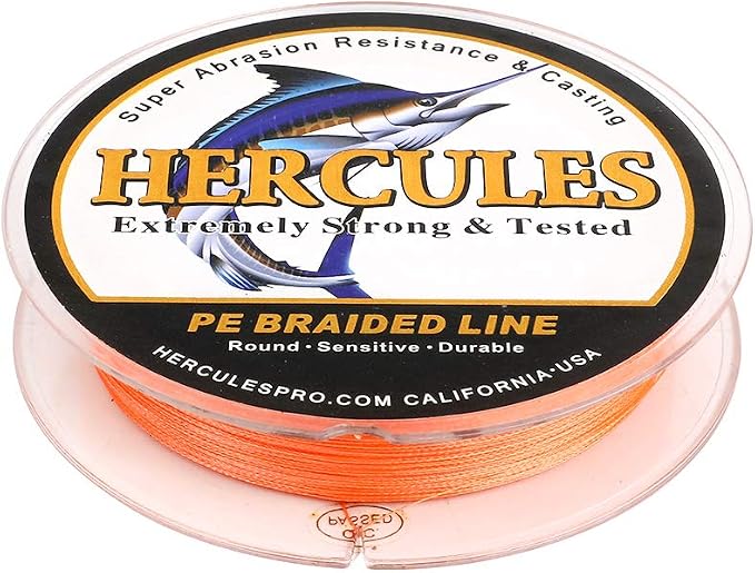 HERCULES Cost-Effective Super Strong 4 Strands Braided Fishing Line 6LB to 100LB Test for Salt-Water, 109/328 / 547/1094 Yards (100M / 300M / 500M / 1000M), Diam# 0.08MM - 0.55MM, Hi-Grade