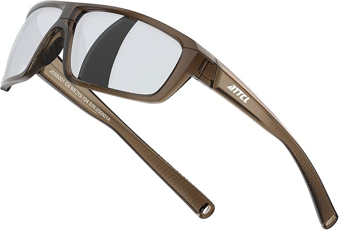ATTCL Polarized Sunglasses Men for Fishing: UV Protection Lightweight TR90 Sports Wrap Sun Glasses Driving Golf Running