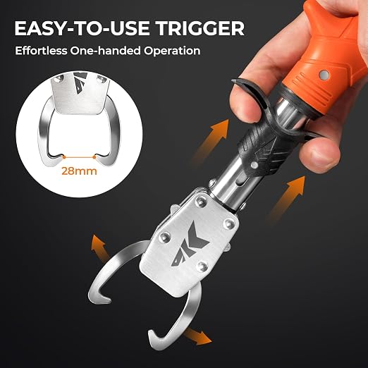 KastKing Paradox 11’’ Pistol Lip Grip, Corrosion-Resistant 420 Stainless Steel, Ergonomic Non-Slip Elastomer Handle, Easy-to-Use Trigger, Spring-Loaded Jaws for a Firm and Safe Hold