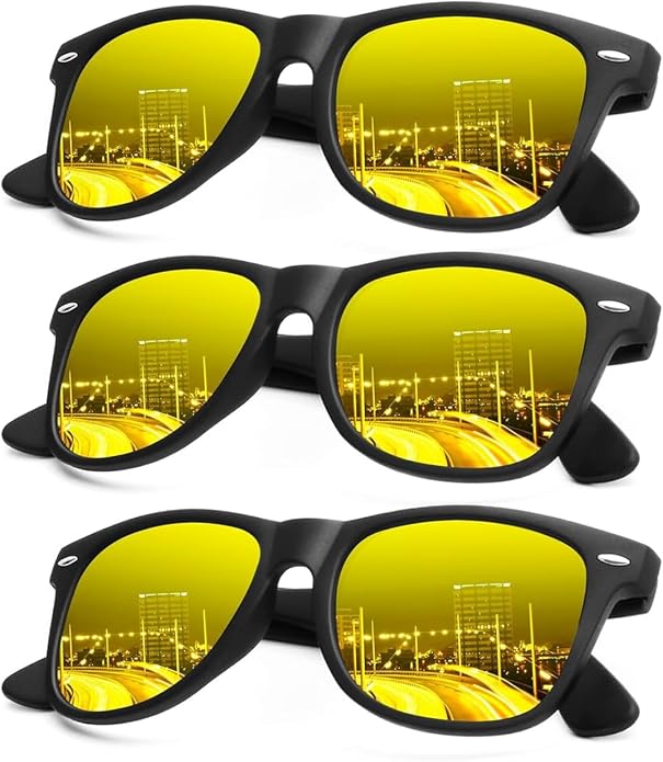 KALIYADI Polarized Sunglasses for Men and Women Matte Finish Sun glasses Color Mirror Lens UV Blocking (3 Pack)