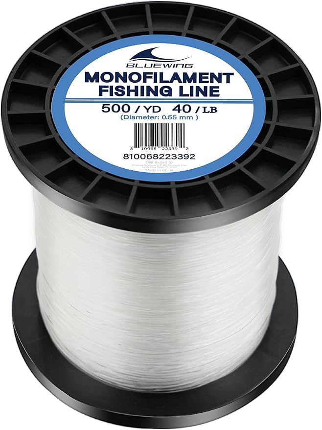 BLUEWING Monofilament Fishing Line Clear Mono Fish Wire Thin Diameter String 6-400 lbs, 50-3000 Yards