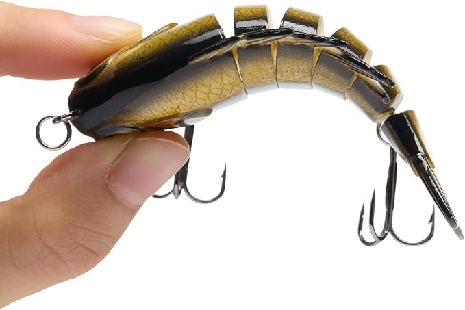 BASSDASH SwimPanfish Multi Jointed Panfish Bluegill Swimbaits Hard Topwater Bass Lures Fishing Lure Crank Saltwater 3.5in/0.85oz