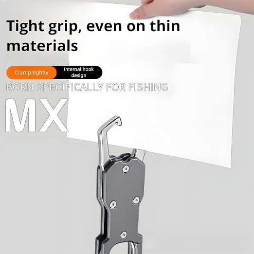 2-in-1 Fish Gripper with Scale, Aircraft-Grade Aluminum Alloy Heavy Duty Fish Lip Holder, MX 18KG Fishing Gripper with Scale, TPR Dual-Color Handle & Rotating Design – Ideal for Anglers (Red)