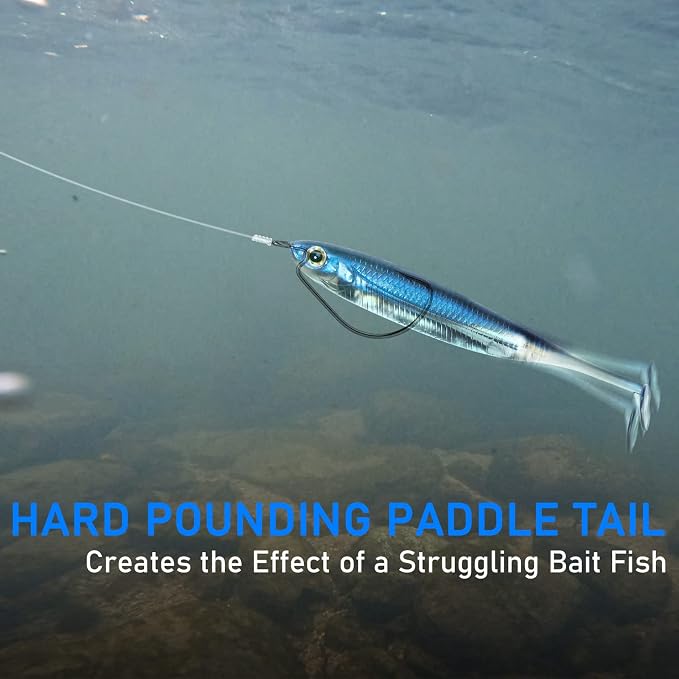 Dr.Fish Paddle Tail Swimbaits, Soft Fishing Lures for Bass Fishing 2.75-4.75 Inches, Freshwater & Saltwater Soft Plastic Baits Swim Shad Bait Minnow Lures Drop Shot