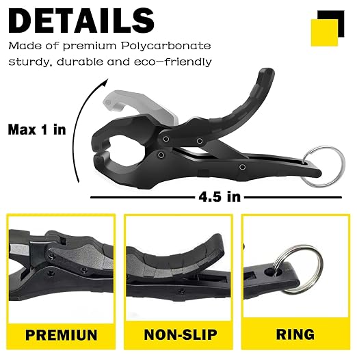 4.5'' Fish Lip Gripper, Digital Scale Hook Non-Puncture Replacement Clamp - Fish Grabber for Fishing Cull Tag Tournament Bass Fishing Culling System Accessories (Pack of 8)