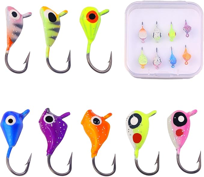Ice Fishing Jigs Kit Essential Ice Fishing Lures for Beginners to Hook Big Fish and Reel in The Fun!