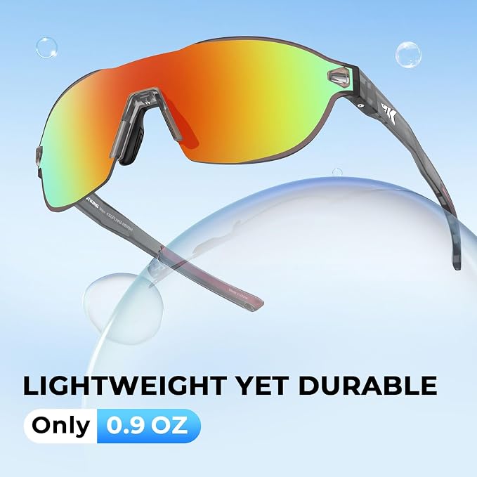 KastKing Nizini Polarized Sports Fishing Sunglasses, With PuriVex Protective Lens Coating, Rimless Wrap Design, Men Women