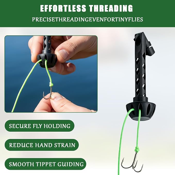 Magnetic Fly Threader, Fly Tying Tool, Magnetic Lifting Tools, Universal Knot Helper Knot Assist for Threading Hooks, Fishing Accessories, Easy-to-Install Fishing Accessories for Small Flies