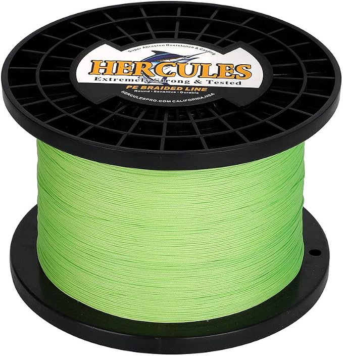 HERCULES Cost-Effective Super Cast 8 Strands Braided Fishing Line 10LB to 300LB Test for Salt-Water,109/328/547/1094 Yards(100M/300M/500M/1000M),Diam.#0.12MM-1.2MM,Hi-Grade Performance,Variety Colors