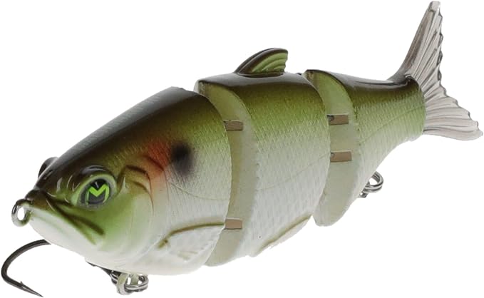 Lew's MachShad Fishing Lure, Lipless Jointed Swimbait, Realistic Swimming Action, Slow Sinking, Size 4 Mustad KVD Elite Short Triple Grip Treble Hooks