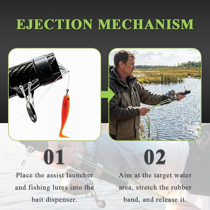 SUFFUSE Fishing Catapult Rod, Portable Carbon Fiber Fishing Poles and Reels Combo for Projecting Lures, Compact Freshwater and Saltwater Fishing Gear for Anglers Traveling
