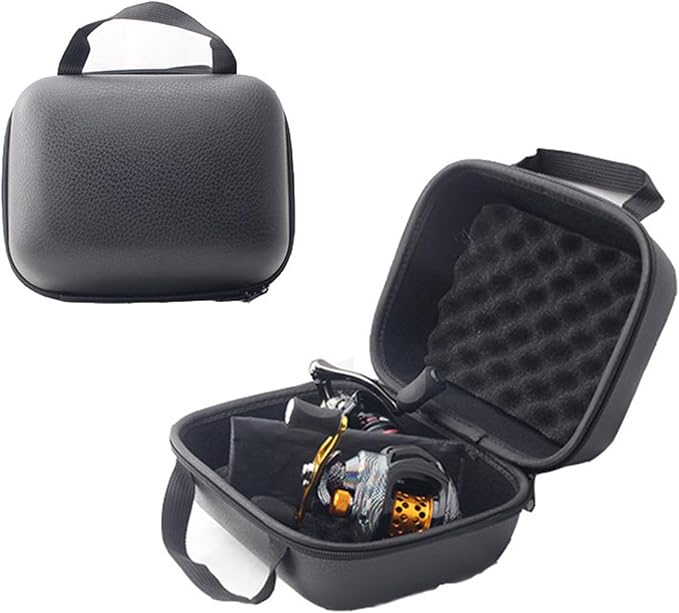 Fishing Reel Bag, Portable Shockproof Waterproof Fishing Reel Protective Case for Baitcasting Drum Spinning Raft Reels(Inner size: 8.26 * 6.29 * 4.72inches)