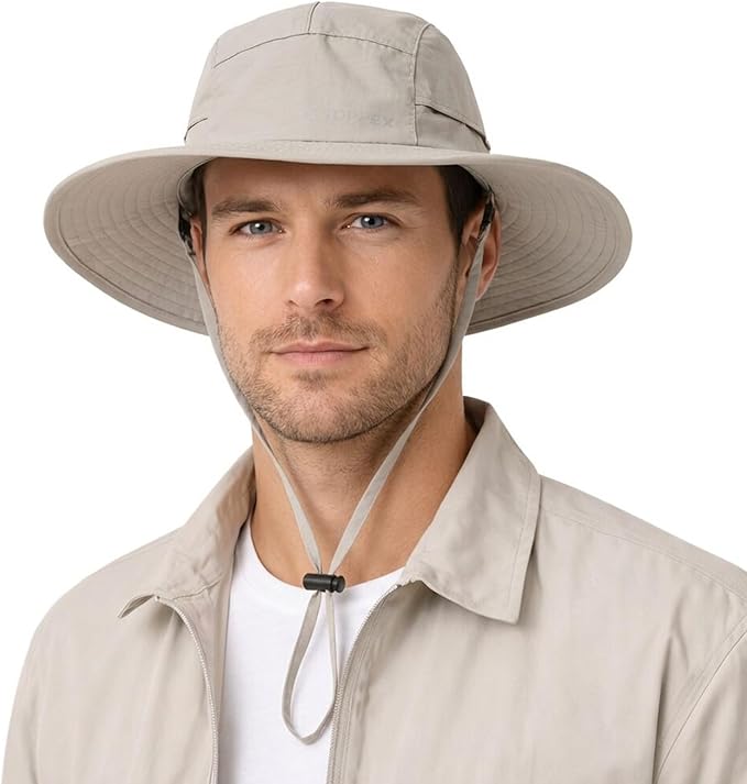 TOP-EX XL/XXL Waterproof Mens Sun Hat Wide Brim UPF 50+ Bucket Hat for Women Sun Protection Outdoor Hiking