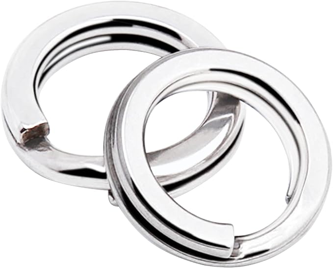 AMYSPORTS Stainless Steel Split Rings Saltwater High Strength Fishing Split Ring Line Connector Fishing Split Rings Freshwater Loop