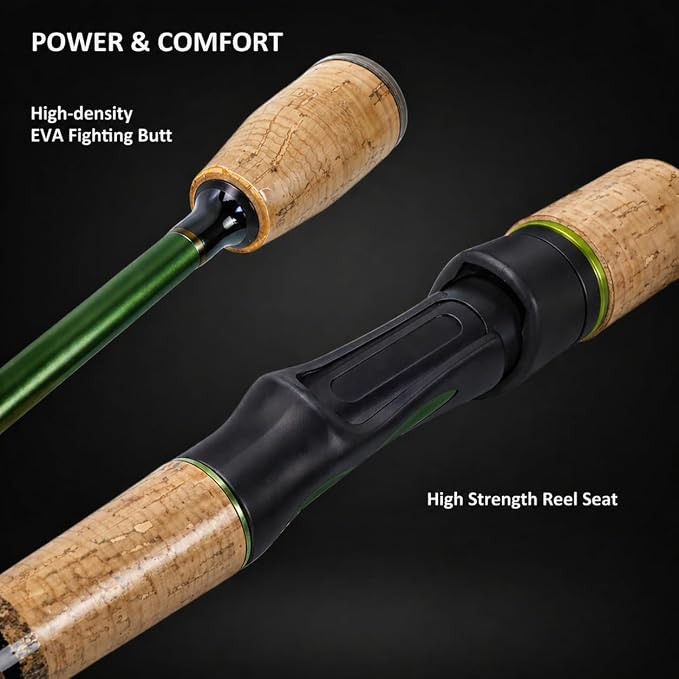 Eupheng Windshadow Ultralight Fishing Rod and Reel Combo, 2-Piece Carbon Fiber Spinning Rod & 9+1 BB Spinning Reel Combo, Sensitive Trout Crappie Fishing Set, 20LBS Drag, 6'0" / 6'6"