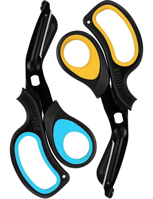 MEUUT 2 Pack Trauma Shears Patented Bandage Scissors for Left and Right Hand - Medical Supplies with 8 inch Heavy Duty Medical Scissors for EMT Workers Nurses