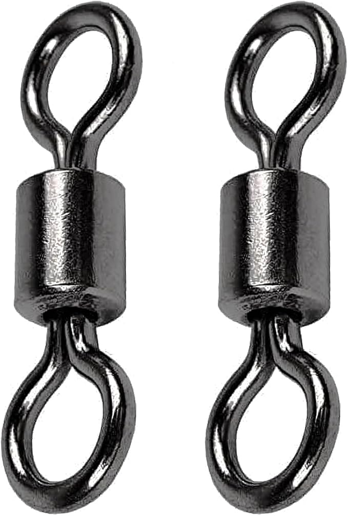 AMSYPORTS High Strength Fishing Swivel Connector Saltwater Freshwater Barrel Swivels Rolling Heavy Duty Swivels Fishing Copper Black Nickel