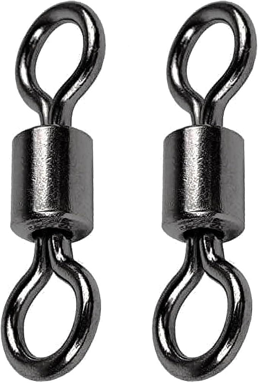 AMSYPORTS High Strength Fishing Swivel Connector Saltwater Freshwater Barrel Swivels Rolling Heavy Duty Swivels Fishing Copper Black Nickel
