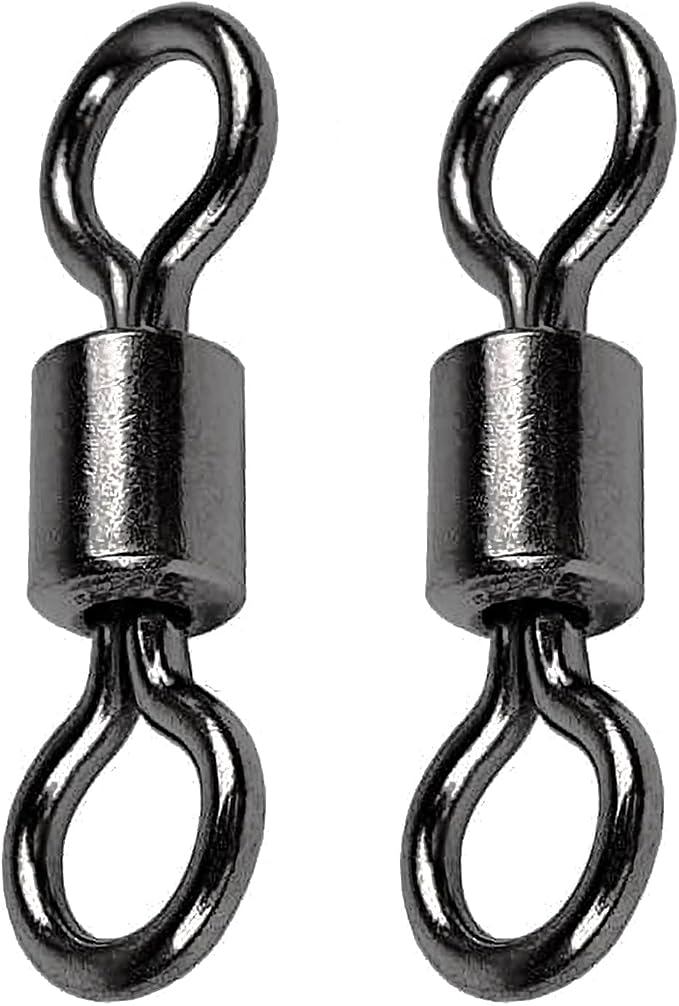AMSYPORTS High Strength Fishing Swivel Connector Saltwater Freshwater Barrel Swivels Rolling Heavy Duty Swivels Fishing Copper Black Nickel