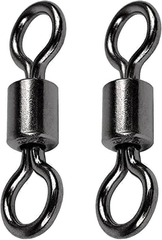 AMSYPORTS High Strength Fishing Swivel Connector Saltwater Freshwater Barrel Swivels Rolling Heavy Duty Swivels Fishing Copper Black Nickel