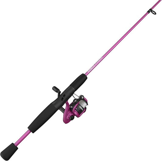 Zebco Slingshot Spinning Reel and Fishing Rod Combo, 2-Piece Medium-Light Durable Fiberglass Rod, Comfortable EVA Handle, Pre-Spooled with 8-Pound Cajun Fishing Line