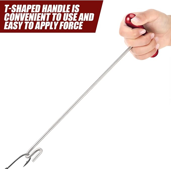 Sotiff 2 Pcs 12 in Stainless Steel Fish Hook Remover Tools Summer Fishing Hook Quick Removal Device Saltwater Dehooker Aluminum and Fish Dehooker for Fisherman
