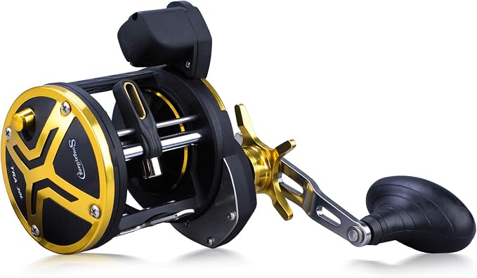 Sougayilang Line Counter Fishing Reel Conventional Level Wind Trolling Reel